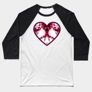 Red/White Paint Pour Heart Baseball T-Shirt